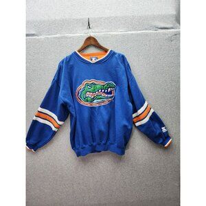 Vintage Starter Florida Gators Blue Sweatshirt With Logo & Striped Sleeves